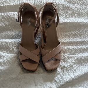 Charles light pink  Cross-Strap Wedges